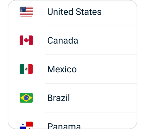 HaishenVPN connect step 2, choose VPN server location